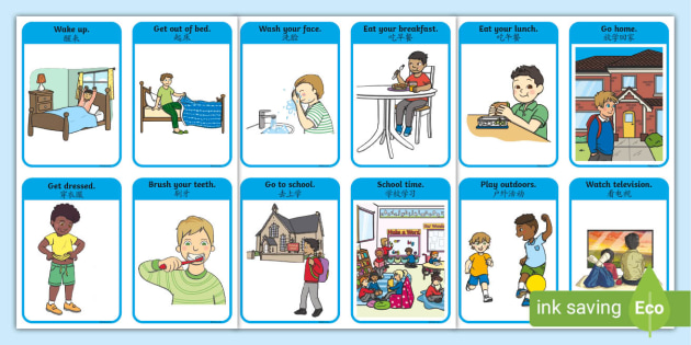 Visual Timetable - English/Mandarin Chinese (teacher made)