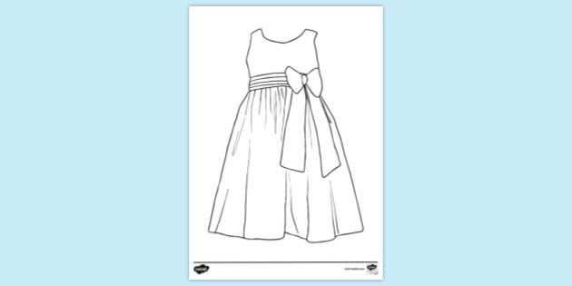 9800 Collections Dress Coloring Pages Printable  HD