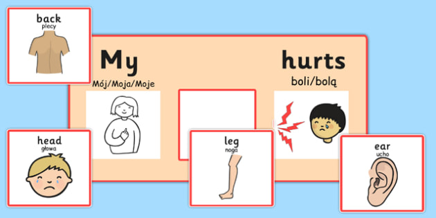 My Hurts Visual Support Polish Translation (teacher made)