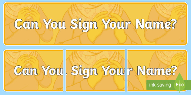 Can You Sign Your Name Display Banner Teacher Made