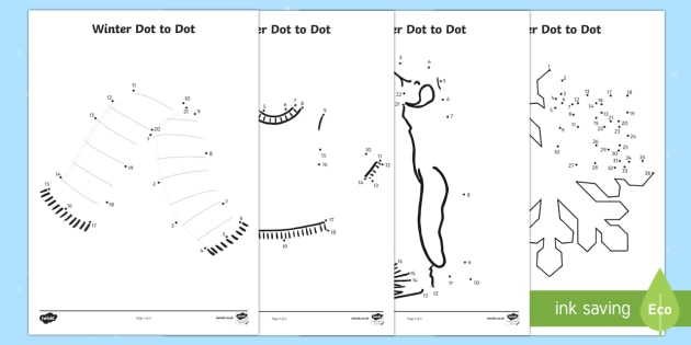 Winter Weather Dot To Dot Worksheets Primary Resource
