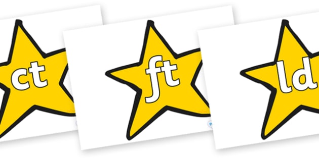 precursive final letter blends on stars (plain)