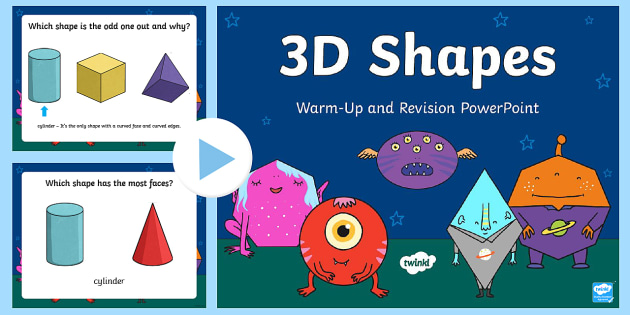 3D Solid Shapes Names Cards - 3D Shapes with Names - Twinkl