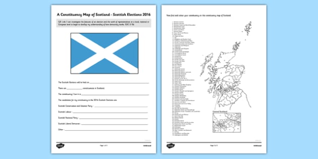 Scottish Parliament Elections Constituency Map