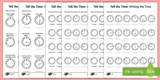 Learn to Write and Tell the Time | Differentiated Activity