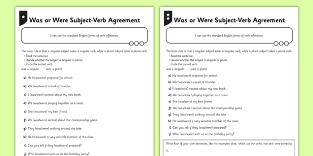 Fill In Subject Verb Agreement Worksheet Advanced Subject