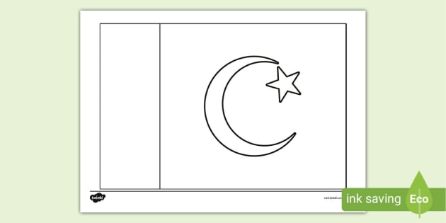 Pakistan Flag Coloring Sheet (Teacher-Made)