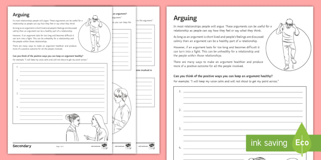 Arguments Worksheet (teacher made)