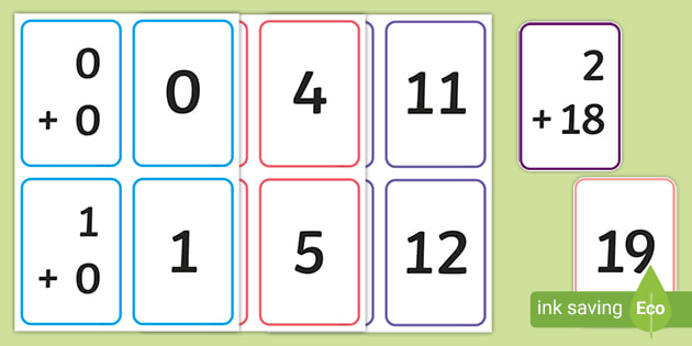 Basic Addition (0-20) Flashcards - (Teacher-Made) - Twinkl