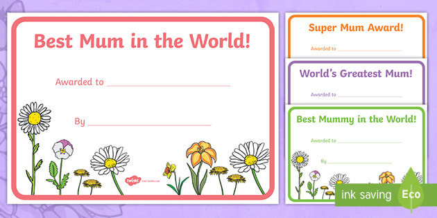 Mother S Day Certificates Primary Resources