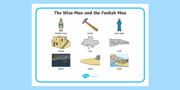 The Wise Man And The Foolish Man Word Mat Teacher Made