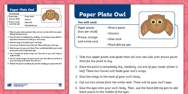 Cute Paper Plate Cat Mask And Owl Mask Craft