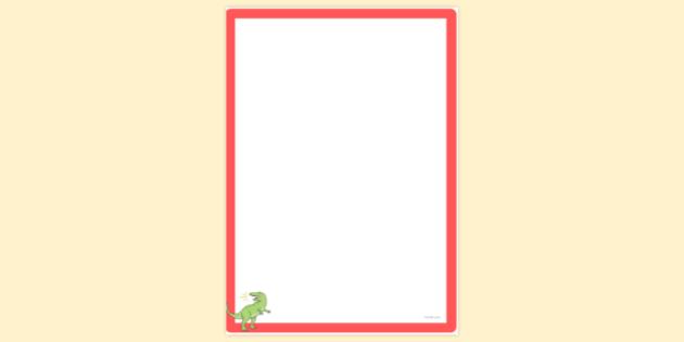 Simple Blank Dinosaur Page Border for Kids | Page Borders