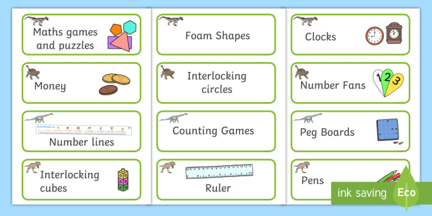 Dinosaur Themed Editable Maths Area Resource Labels