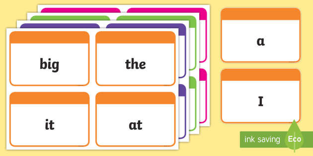 Special Needs Next 200 High Frequency Flash Cards colour coded OR White! EYFS 