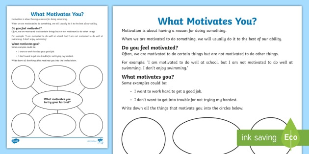 What Motivates You? Worksheet / Worksheet (Teacher-Made)