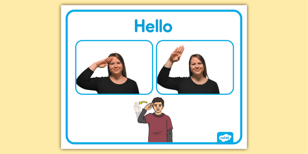 American Sign Language (ASL) Hello Poster