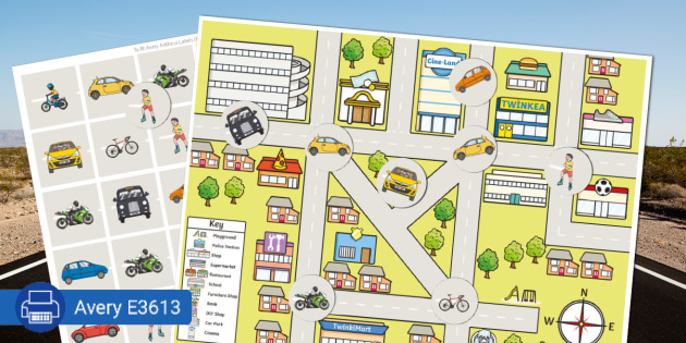 Road Map - Neighbourhood Scene - Sticker Activity