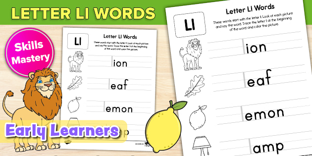 Letter Recognition Phonics Worksheet L Uppercase Super Simple
