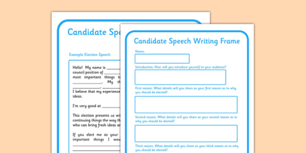 School Council Speech Year 6 Writing Frame For Candidates   T2 P 161 School Council Election Candidate Speech Writing Frame 