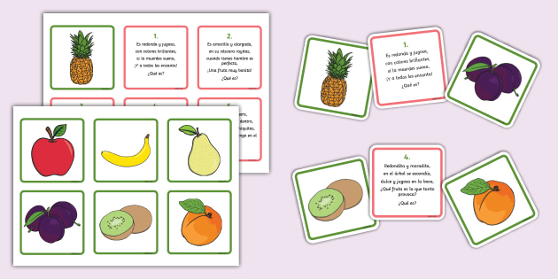 Tarjetas Ilustradas De Frutas Y Verduras Kit “comida De