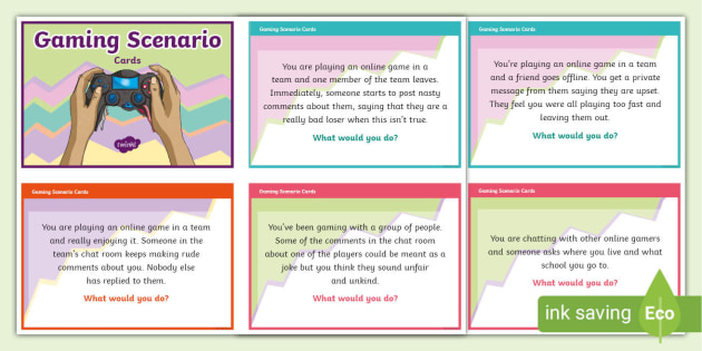 Online Gaming Discussion Cards KS1