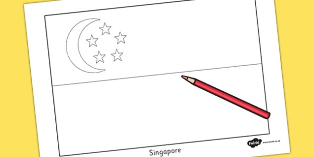FREE! - Singapore Flag Colouring Sheet (teacher made)