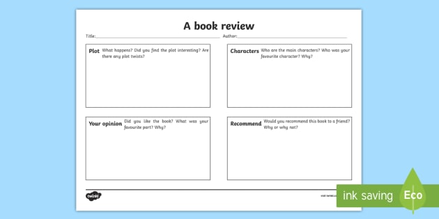 how to write a book review for primary school students