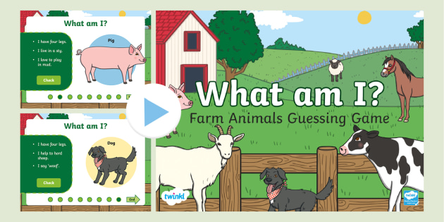 What Am I? Farm Animals Guessing Game (teacher made)