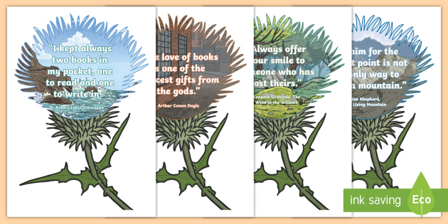Wallpaper Scottish Reading Corner Quotes Thistle Display Cut Outs For Android Free