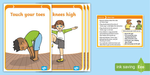 Foundation PE (Reception) Simon Says Warm-Up Activity Card