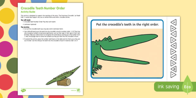 Crocodile Teeth Number Order Busy Bag Resource Pack for Parents to Support