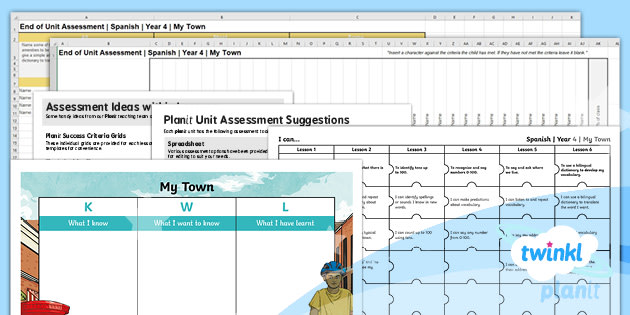 👉 PlanIt Year 4 Spanish Assessment: My Town and Numbers 0-100