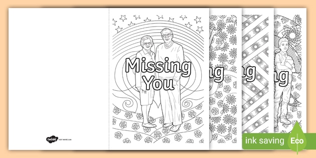 Missing You Mindfulness Colouring Cards (Ages 7-11)