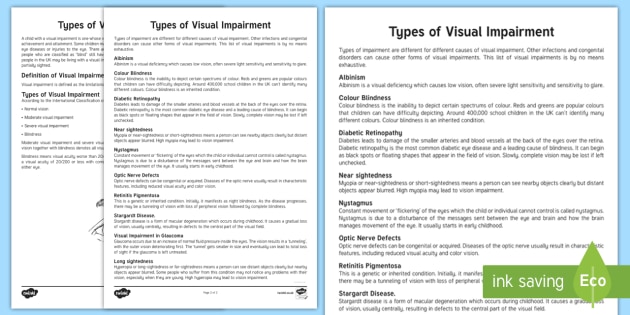 case study about visual impairment