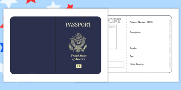 passport template school America United States Passport  Template  of passport