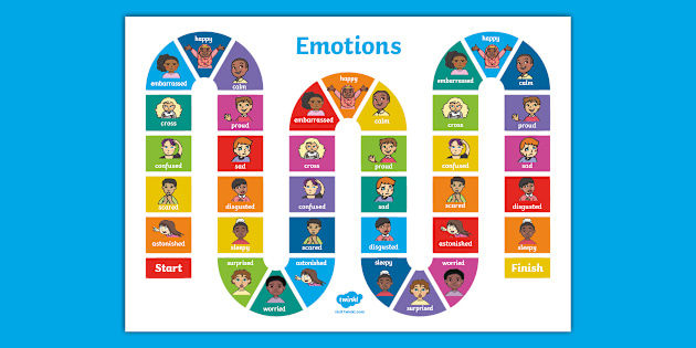 Emotions Board Game Emotion Games for Children Twinkl