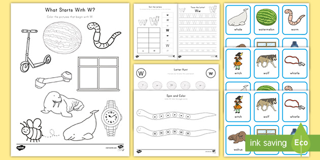 Letter W Worksheets