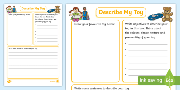 Describe My Toy Writing Template (teacher made)