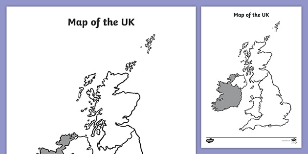 Blank Map Of Britain Blank Uk Map | Geography Primary Resources (Teacher Made)