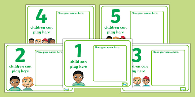 Playing Area. Sign Play Center Signs
