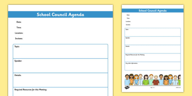 School Council Meeting Agenda Template Teacher Made