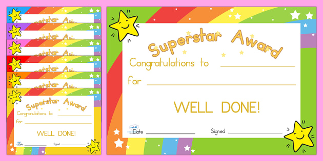star performer certificate templates