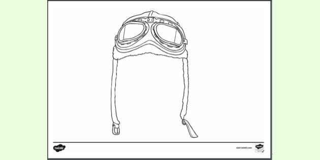 Aviator Hat Colouring | Colouring Sheets