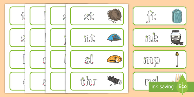 Phase 4 Blends And Clusters Sounds And Image Letter Formation Cards - Phase