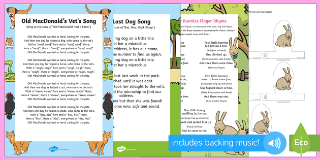 Animal Nursery Rhymes And Pets Songs Resource Pack | EYFS