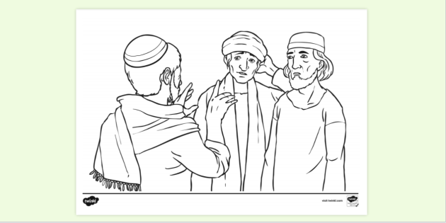 FREE! - Jesus Explains to the Two Men Colouring Sheet