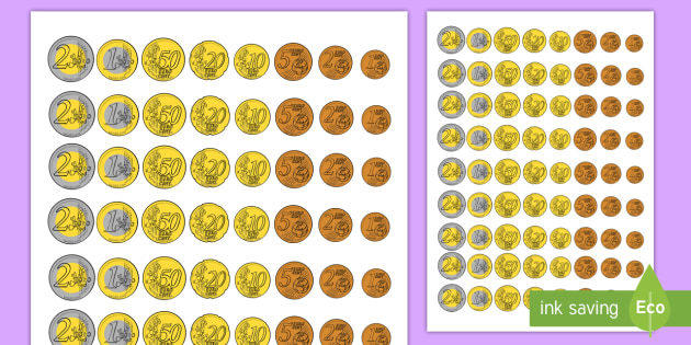 Ficha de actividad: Monedas para imprimir y recortar
