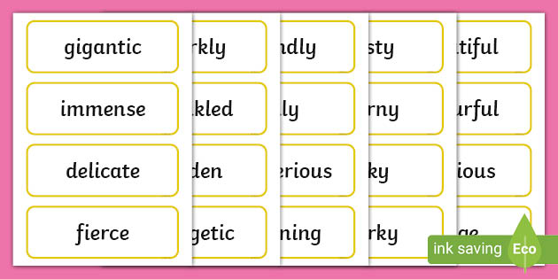 Adjectives Cards (teacher made)