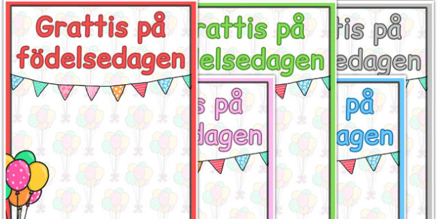 Swedish Happy Birthday Posters Teacher Made